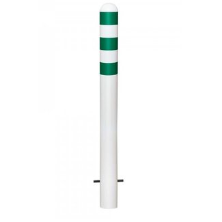 CITY Borne de protection blanc - 1200 x Ø108 mm – à bétonner – vert réfléchissant