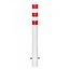 CITY Borne de protection blanc - 1200 x Ø108 mm – à bétonner – rouge réfléchissant