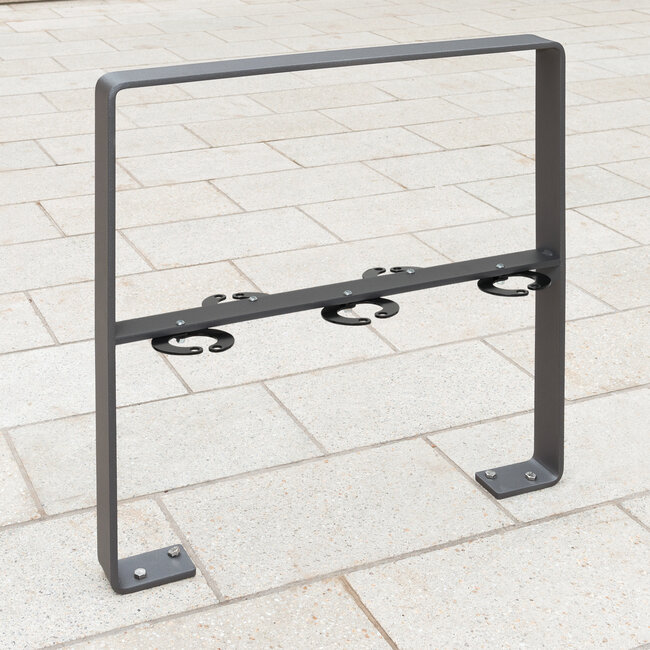 CITY aanleunbeugel GILA - 800 x 800 x 70 mm - op voetplaten - met kniebeugel -thermisch verzinkt en gepoedercoat