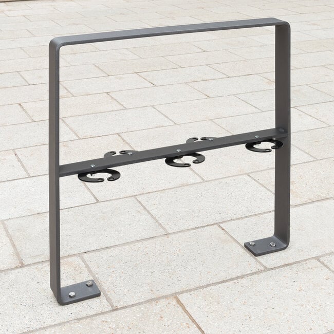 CITY Arceau d'appui GILA - 800x800x70 mm - sur platine - barre de genou - RAL 7016 - galvanisé à chaud et thermolaqué