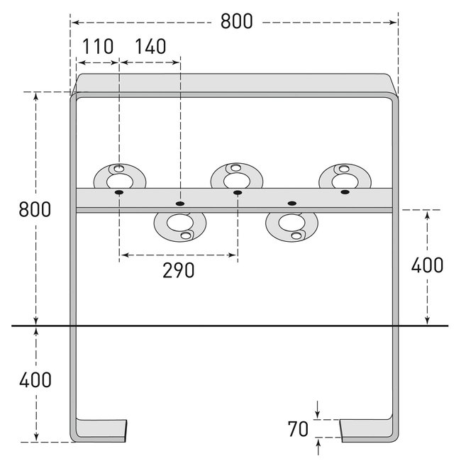 Colliers pour trottinettes sur supports d’appui City GILA - 5 pièces