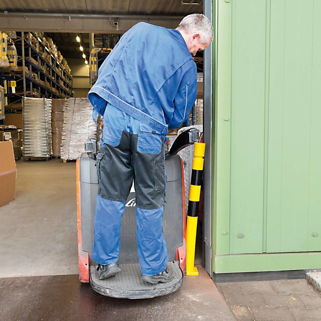 BLACK BULL Rampaal FLEX - op voetplaat - Ø 80 mm - TPU - geel/zwart