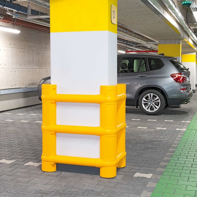 MORION Protection de pilier en plastique ECO - 1000 x 770 x 770 mm - jaune