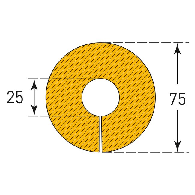 MORION Stootrand buis Ø 25 mm - 360° - 1000 mm - geel/zwart