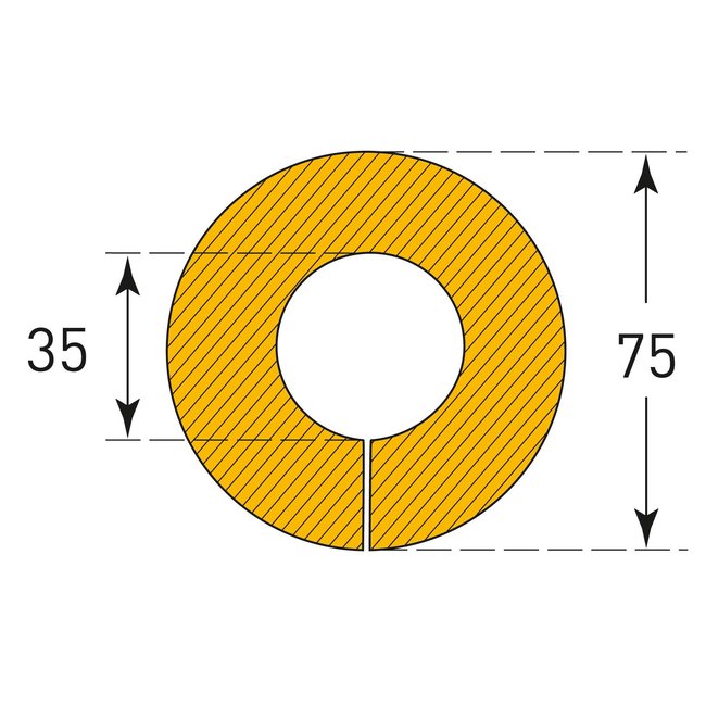 MORION Mousse de protection tube Ø 35 mm - 360° - 1000 mm - jaune/noir