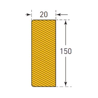 MORION stootrand - 5000 x 150 x 20 mm - zelfklevend - geel/zwart