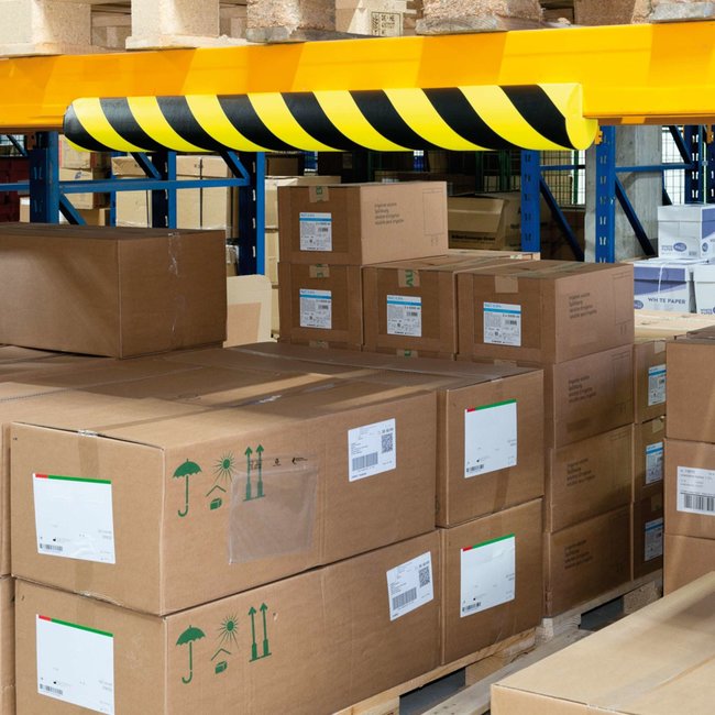 MORION Stootrand XL - O profiel Ø 100 mm-zelfklevend-1000 mm-geel/zwart