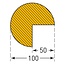 MORION stootrand XL - O profiel Ø 100 mm-zelfklevend-1000 mm-geel/zwart