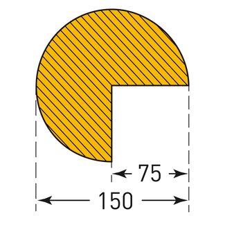 MORION stootrand XL - O profiel Ø 150 mm - zelfklevend - 1000 mm - geel/zwart