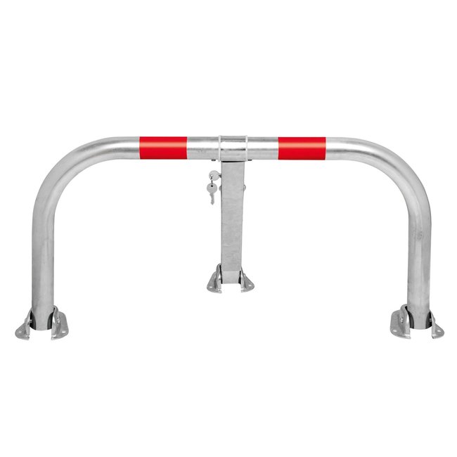 SESAM Arceau de parking - zingué avec bandes rouges – serrure à cylindre