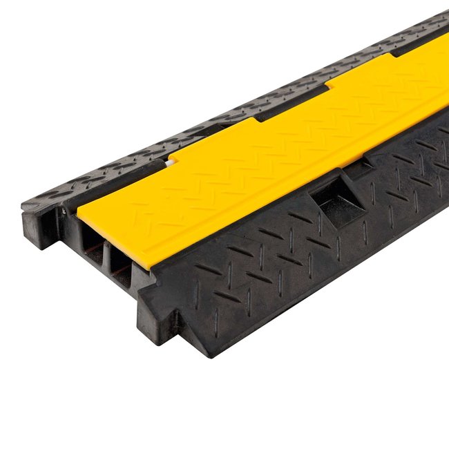 MORION Kabelbeschermer 2 kanalen - 1000 x 250 x 45 mm - zwart/geel