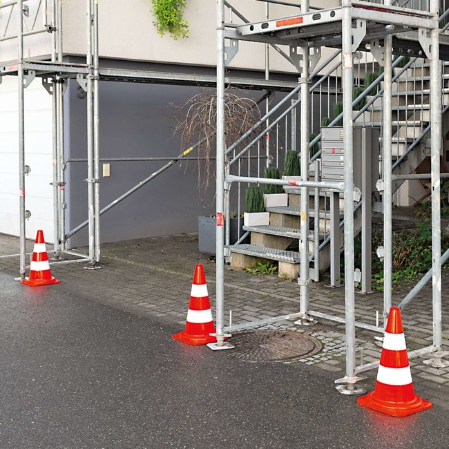 PVC kegel - 500 mm - rood/wit - reflecterend