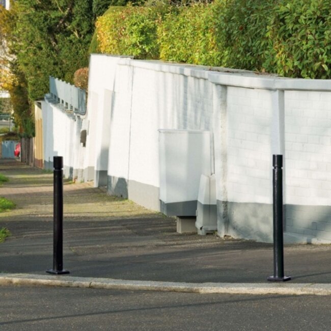 BLACK BULL Rampaal FLEX - op voetplaat - Ø 80 mm - TPU - zwart