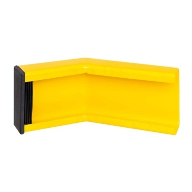 BLACK BULL Rambeveiligingsplank - hoek 45° - gecoat  - met eindkap zwart