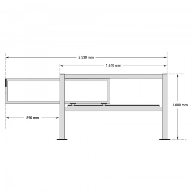 BLACK BULL Schuifdeur voor S-Line magazijn railing - gecoat