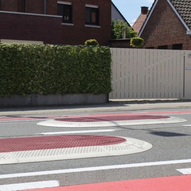 Gumatec Verkeerskussen  - 3800 x 1800 x 70 mm - rood