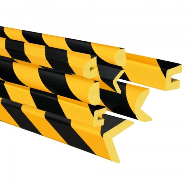 MORION Bordure de protection - trapèze 40 x 40 mm- 1000 mm - jaune/noir