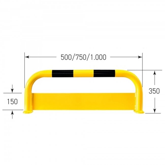 BLACK BULL Beschermbeugel M met onderrijbeveiliging - 500 x 350 – gecoat en verzinkt