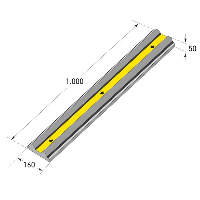 MORION Barre de protection - 1000 x 160 x 50 mm - jaune/noir