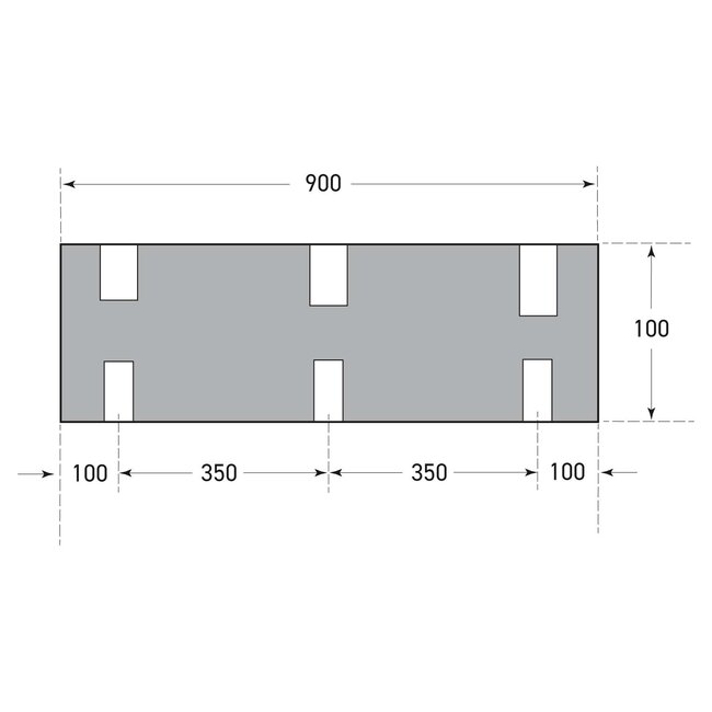 MORION Schokdemper - stootbalk - 900 x 100 x 100 mm