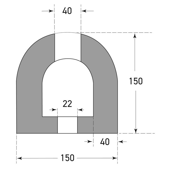 MORION Barre de protection - 900 x 150 x 150 mm