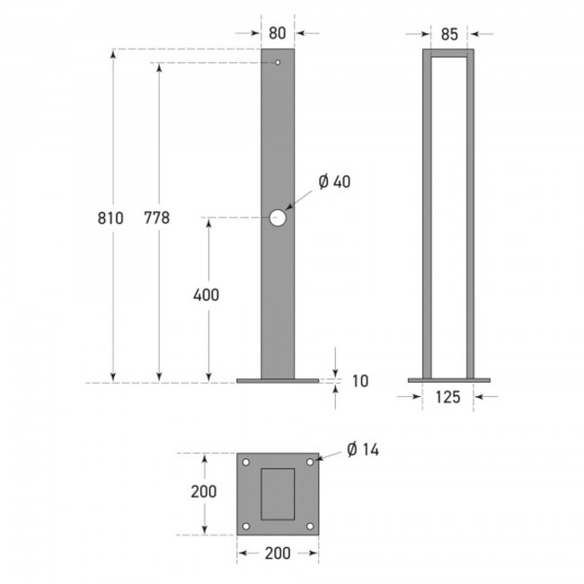 CITY Arceau d’appui VELORAMA - sur platine - DB703