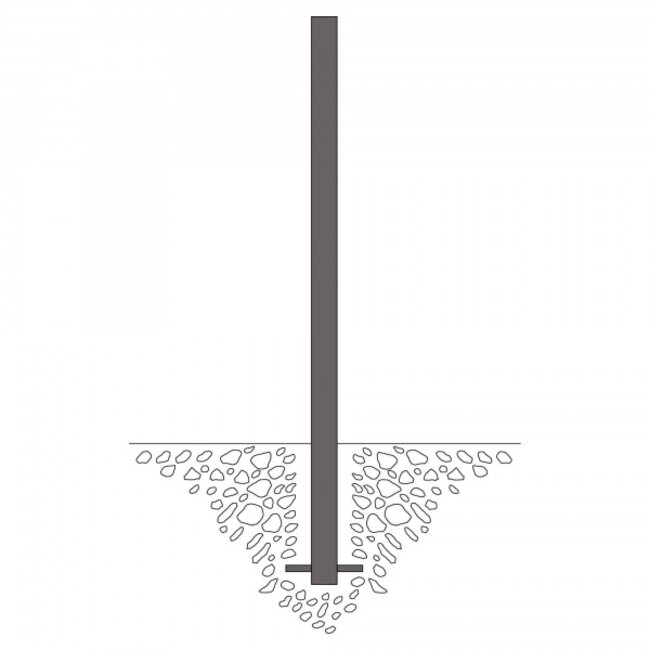MORION Poteaux de délimitation Ø 60 mm - fixes à bétonner - un anneau de chaîne - DB703