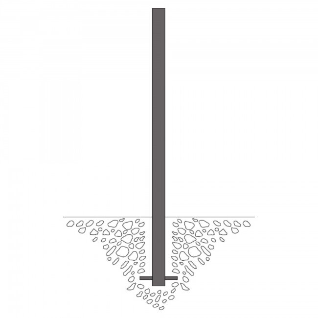 MORION Poteaux de délimitation Ø 60 mm - fixes à bétonner - deux anneaux de chaîne - DB703