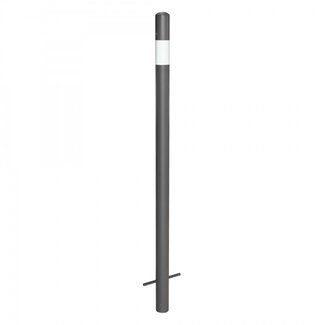 MORION Poteaux de délimitation Ø 60 mm - fixes à bétonner - sans anneaux de chaîne - DB703 -1 bande réfléchissante