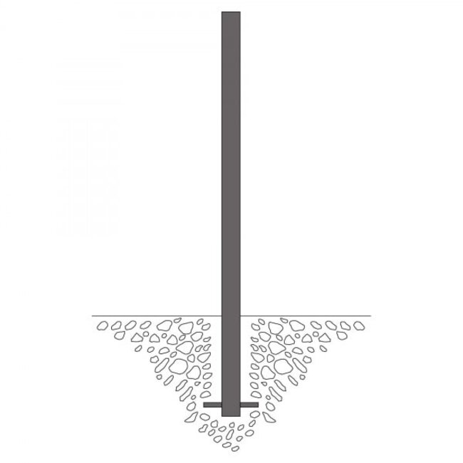 MORION Poteaux de délimitation Ø 60 mm - fixes à bétonner - deux anneaux de chaîne - DB703 - 1 bande réfléchissante