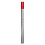 MORION Poteaux de délimitation amovible + manchon de sol - Ø 60 mm - galvanisé + bande réfléchissante rouge