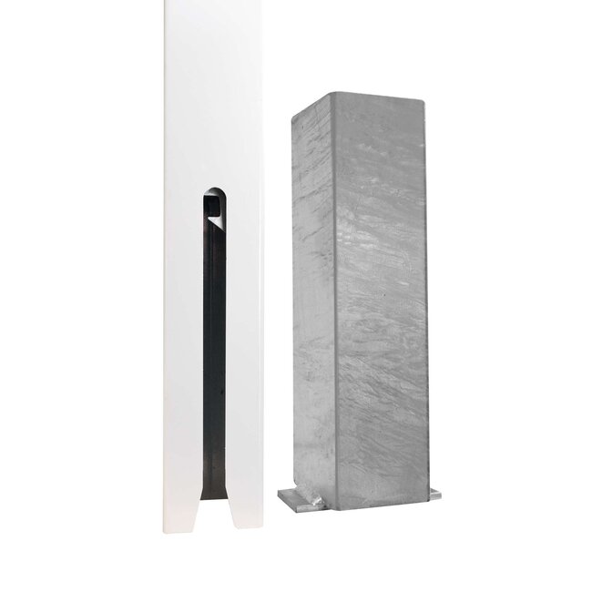 MORION Poteaux de délimitation amovible - 70 x 70 mm - rouge/blanc - serrure cylindrique