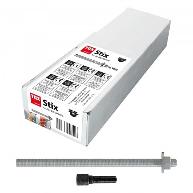 ​Tige d'ancrage composite M12/160, avec écrou, rondelle et cartouche de résine​