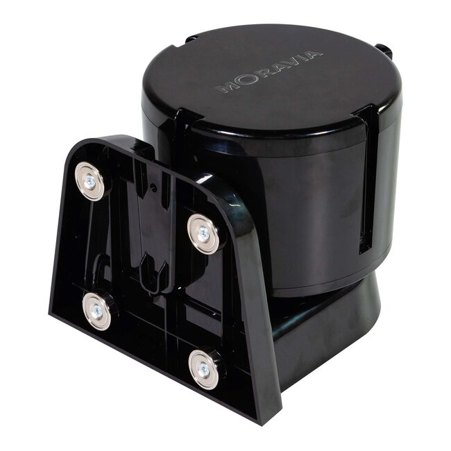 MORION wandcassette met uittrekbaar lint – 12 m – geel/zwart – magnetische bevestiging