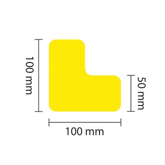PROline vloermarkering L-profiel - geel - 50 mm - set van 25 stuks