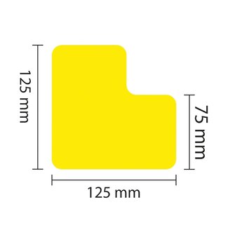 PROline profilé en L pour marquage au sol - jaune - 75 mm - lot de 25 pièces