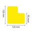 PROline profilé en L pour marquage au sol - jaune - 75 mm - lot de 25 pièces