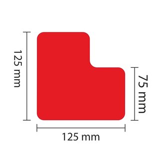 PROline profilé en L pour marquage au sol - rouge - 75 mm - lot de 25 pièces