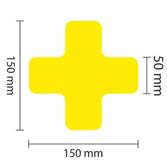 PROline vloermarkering kruisprofiel - geel - 50 mm - set van 25 stuks