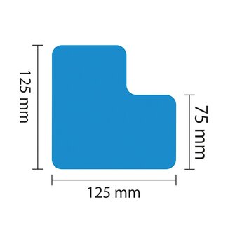 PROline vloermarkering L-profiel - blauw - 75  mm - set van 25 stuks