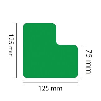 PROline vloermarkering L-profiel - groen - 75  mm - set van 25 stuks