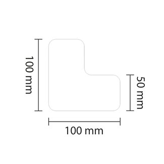 PROline vloermarkering L-profiel - wit - 50 mm - set van 25 stuks