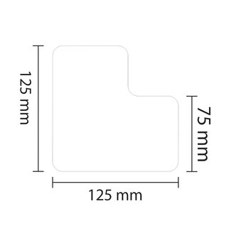 PROline vloermarkering L-profiel - wit - 75  mm - set van 25 stuks
