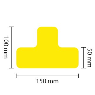 PROline vloermarkering T-profiel - geel - 50 mm - set van 25 stuks