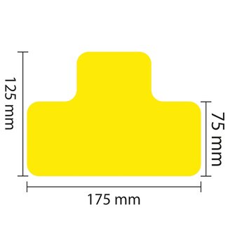 PROline vloermarkering T-profiel - geel - 75 mm - set van 25 stuks