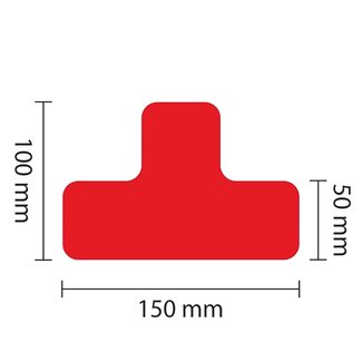 PROline vloermarkering T-profiel - rood - 50 mm - set van 25 stuks