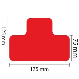 PROline profilé en T pour marquage au sol - rouge - 75 mm - lot de 25 pièces