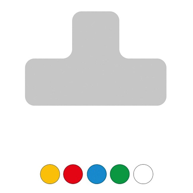 PROline vloermarkering T-profiel - rood - 75 mm - set van 25 stuks