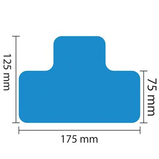 PROline vloermarkering T-profiel - blauw - 75 mm - set van 25 stuks