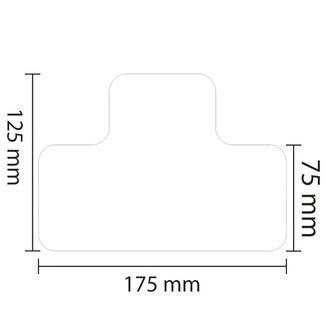 PROline vloermarkering T-profiel - wit - 75 mm - set van 25 stuks